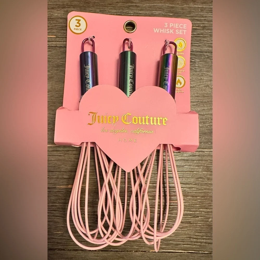 Juicy Couture Pink Whisk and Tong Set